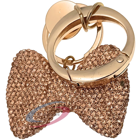 iAccessories Bling Crystal Bow Keychain Charm for Girls - Gold - iAccessories