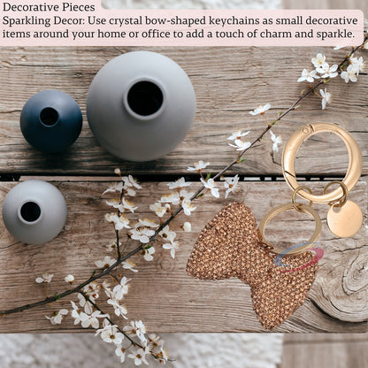 iAccessories Bling Crystal Bow Keychain Charm for Girls - Gold - iAccessories