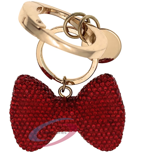iAccessories Bling Crystal Bow Keychain Charm for Girls - Red - iAccessories
