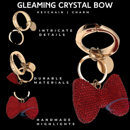 iAccessories Bling Crystal Bow Keychain Charm for Girls - Red - iAccessories