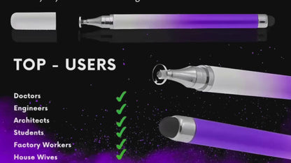 iAccessories 2-Way Dual-Sided Stylus Pen Compatible with All Touch Screen Mobile Phones, Pads, Tablets, iOS, Windows & Android - Purple Gradient