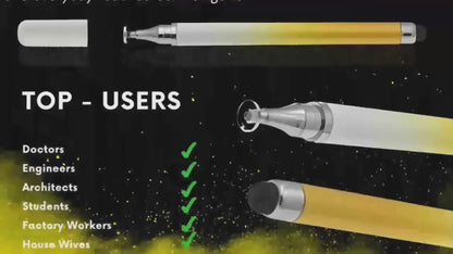 iAccessories 2-Way Dual-Sided Stylus Pen for All Touch Screen Devices Android Mobile Phones Tablets Pads Smartphones - Yellow Gradient - iAccessories