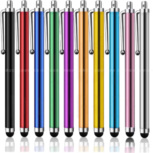 iAccessories Universal Capacitive Stylus Pens for All Touchscreen Devices Compatible with iPhone, iPad, Android Tablets, Mobile Phones - Pack of 10 - Multicolour - iAccessories